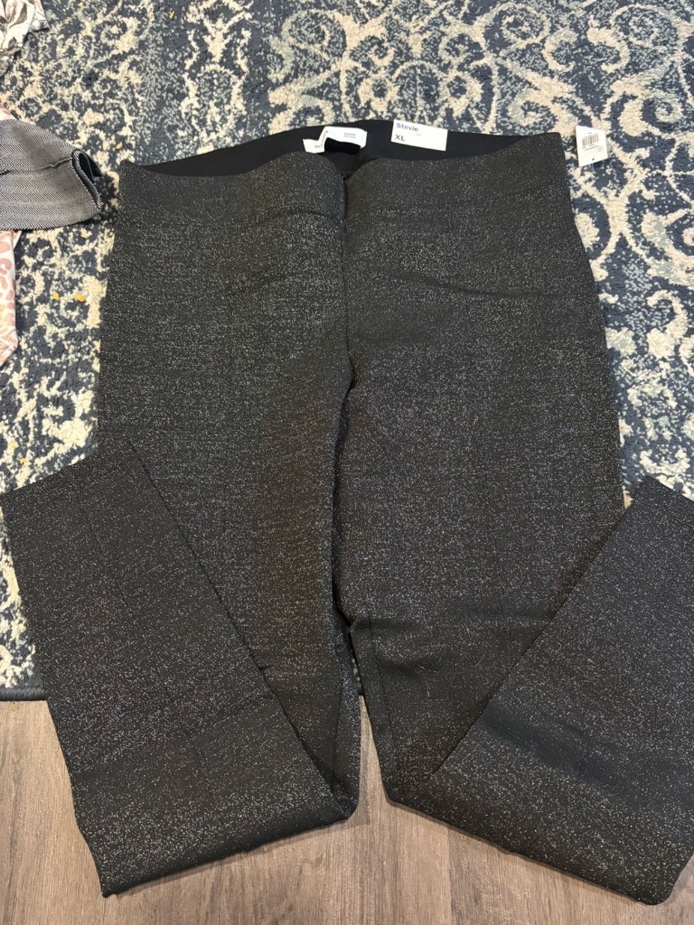 Stevies Black Metallic Knit Leggings